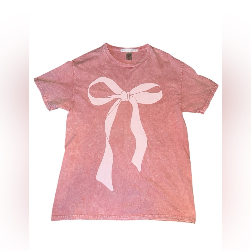 Altar'd State Pink Bow Short Sleeve Tee